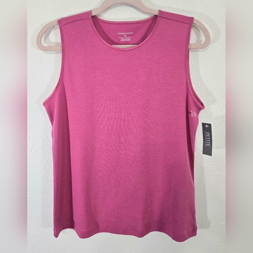 *NWT* Christopher & Banks Pink Sleeveless Top Versatile Work Office Vaca, LP
